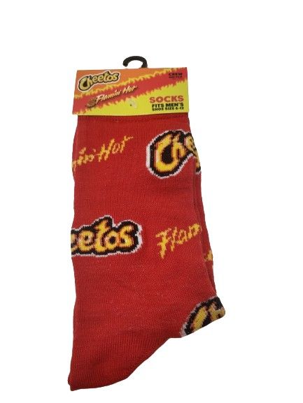 🔥 Flamin' Hot Cheetos 🔥 Novelty Crew Socks - Size 6 - 12 *NEW*