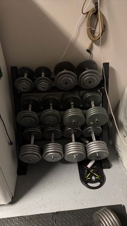 dumbbells with rack