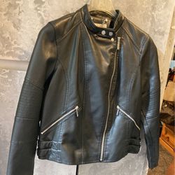Black Leather Michael Kors Jacket 