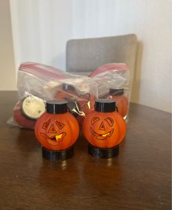 Tiny glass light up pumpkins