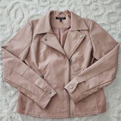 Pale Pink Leather Jacket 
