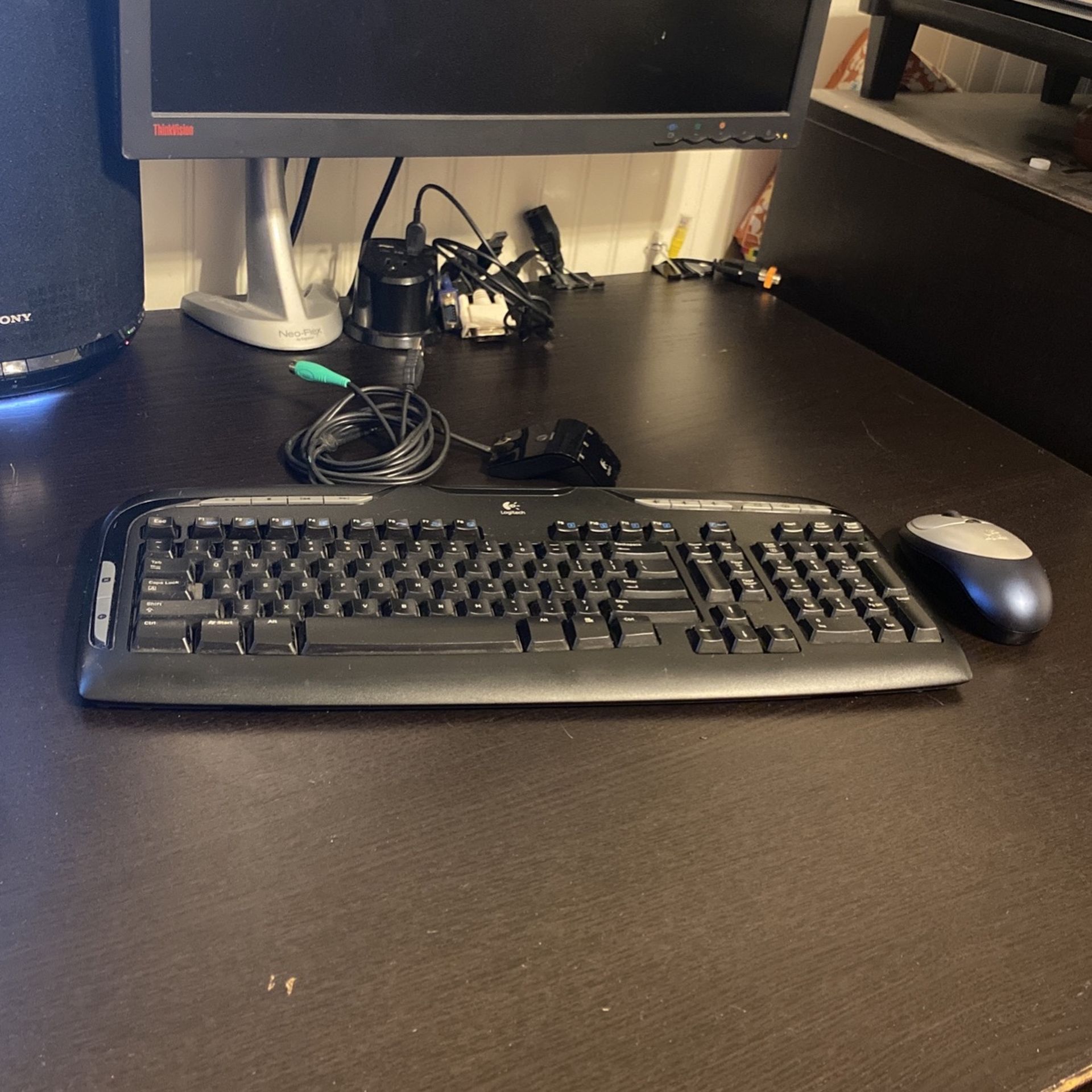 Logitech Wireless Cordless Desktop EX110 Keyboard, Cordless Click! Mouse and Receiver