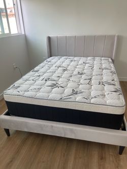 Full size bed frame and mattress