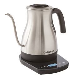 Chef'sChoice Electric Kettle Gooseneck Style Perfect for Pour-Overs Stainless Steel Construction 1200 Watts with Auto-Shutoff & Boil-Dry Protection, 1