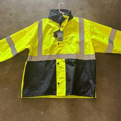 Safety Jacket Rain And Wind Resistant Size L