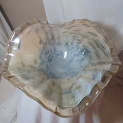 Venetian Style Art Glass Ruffled Edges