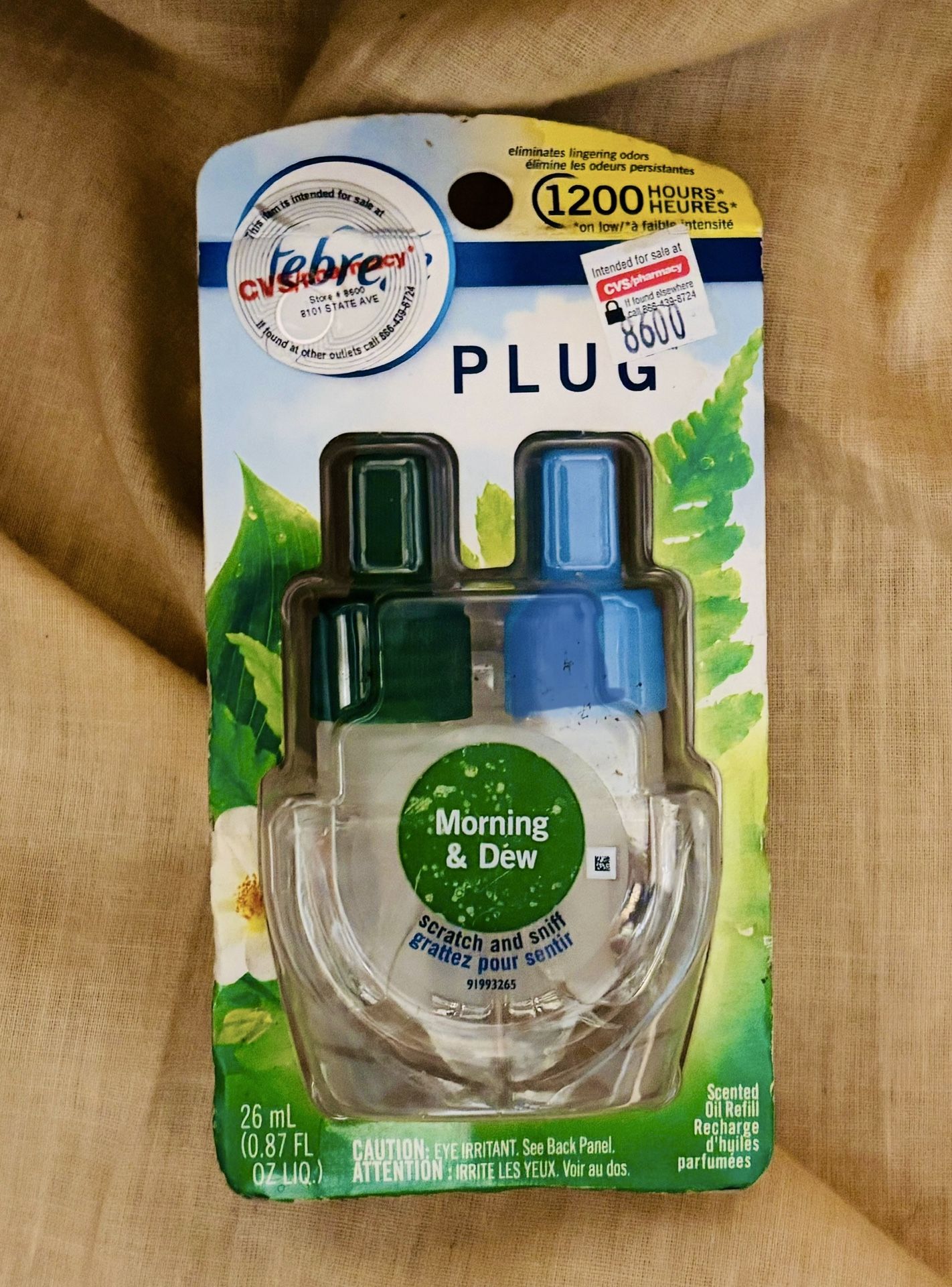 New Febreze Plug in Air Freshener and Odor Fighter, Scented Oil Refill, Morning & Dew, 0.87 Fl Oz