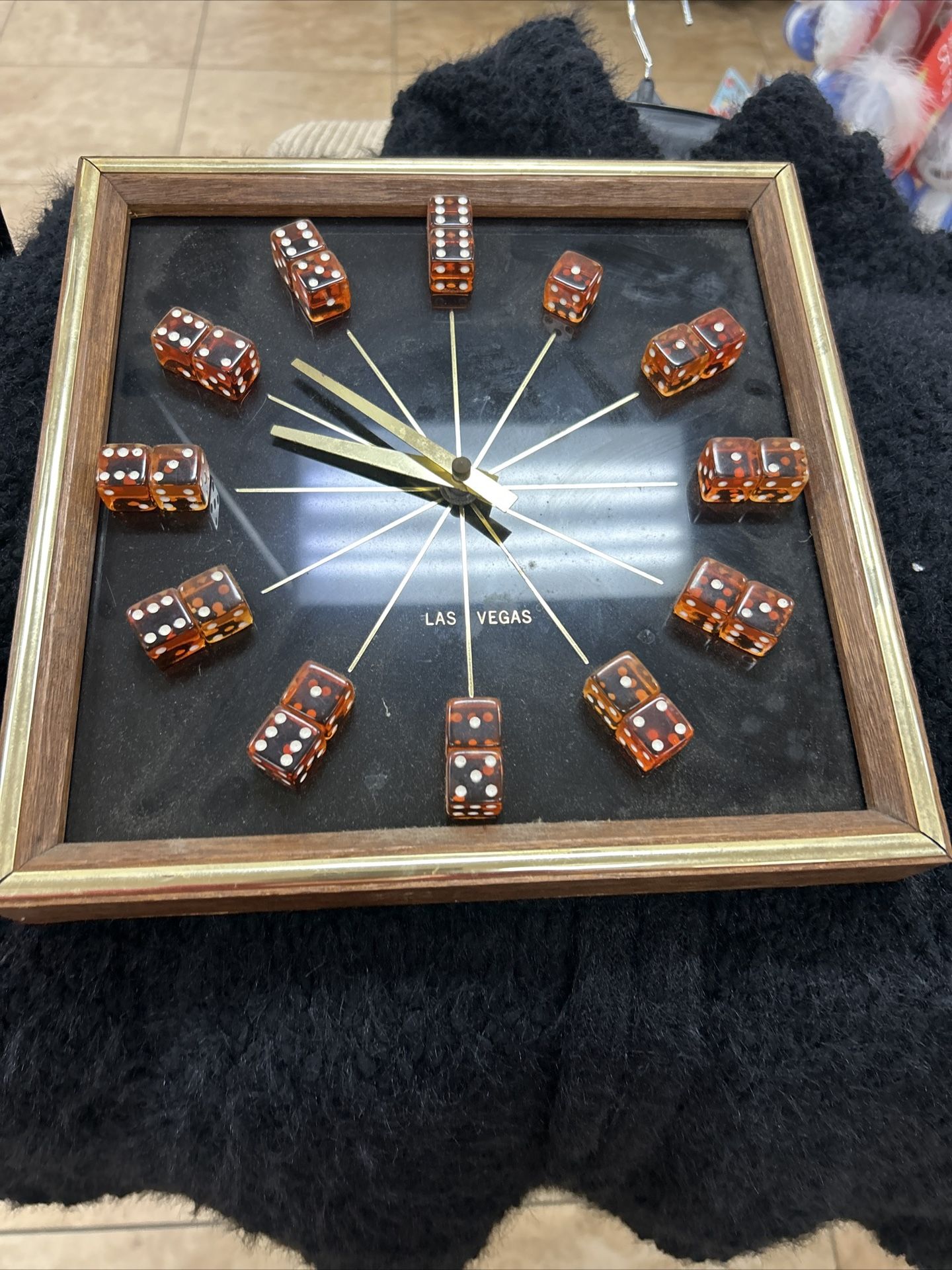 70s Vintage Dice Clock Las Vegas Rare