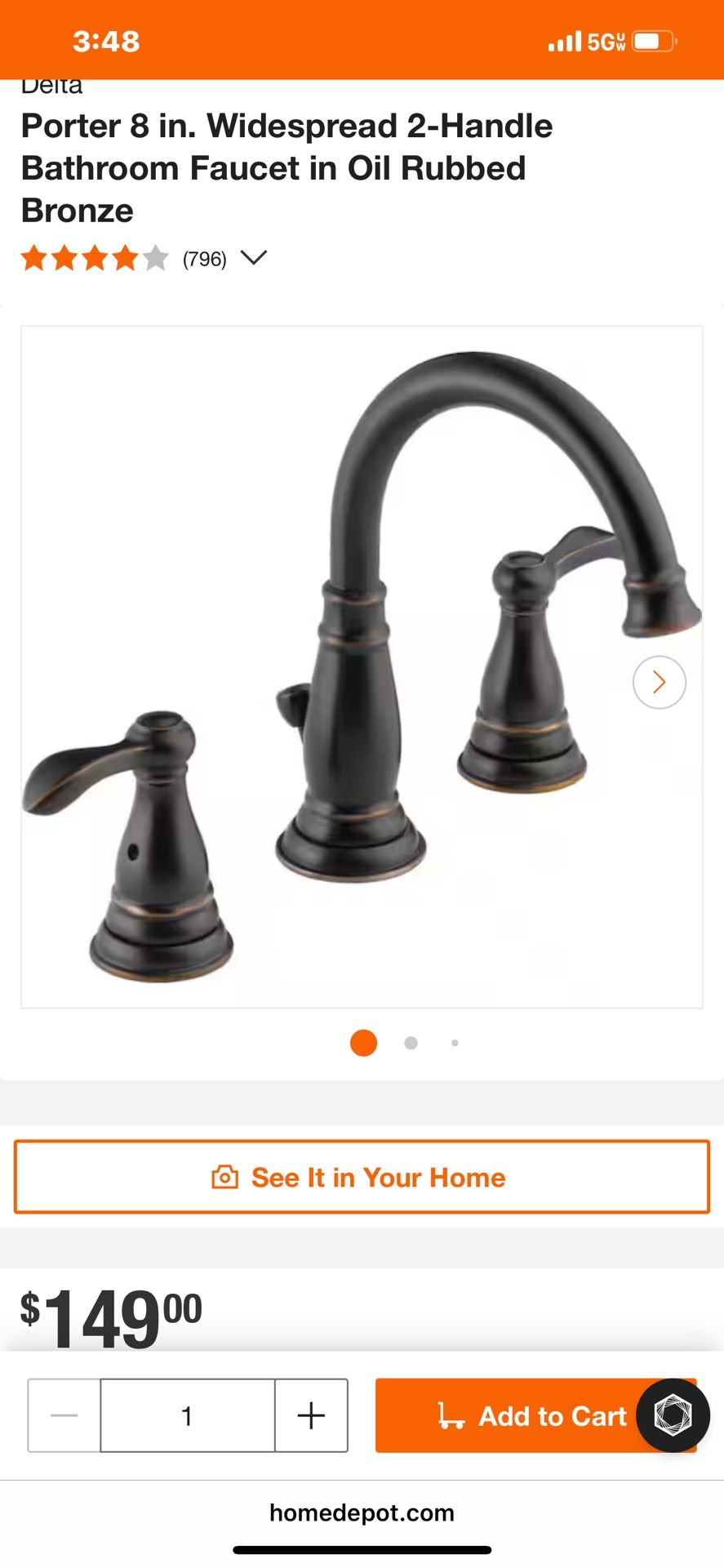 8” Bathroom Faucet NEW