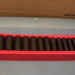 Snap-on Tools  13 pc 1/2" Drive 6-Point SAE Flank Drive® Deep Impact Socket Set (1/2-1-1/4")