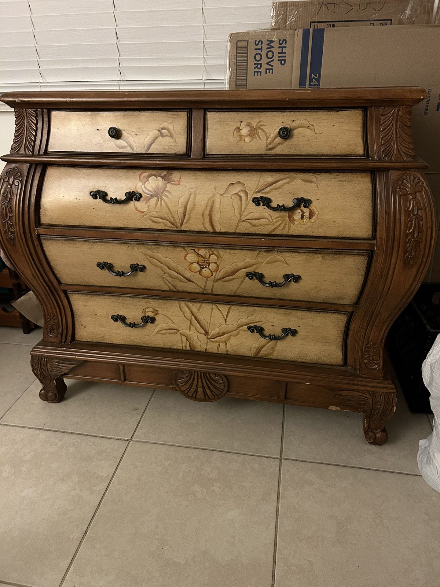 Solid Wood Antique Dresser 