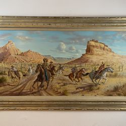 Oil painting on wood panel by Maurice Green (1981)