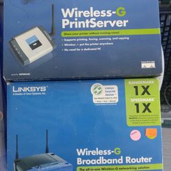 Linksys Wireless-G print server and router