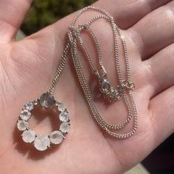 Silver Necklace & Moonstone Pendant