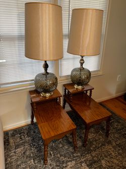 Vintage Lamps w/ Side Tables (DELIVERY AVAILABLE)