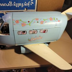 Vintage Mattel Barbie Blue Airplane 1999