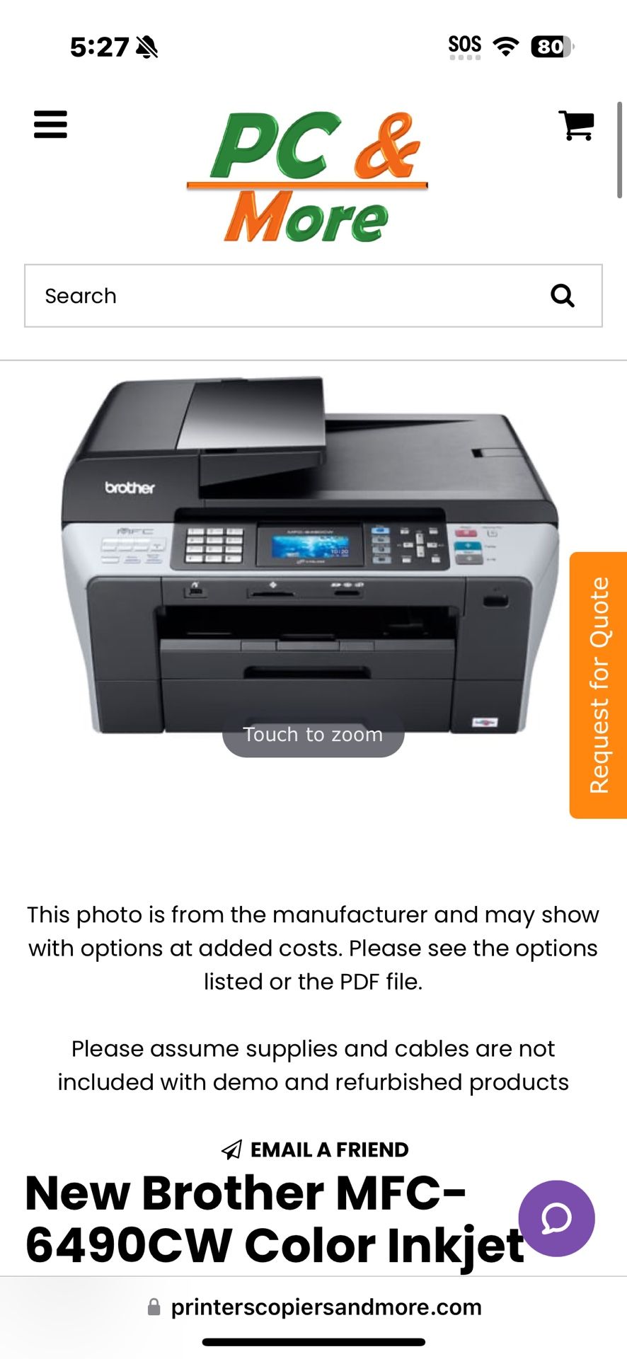 Brother MFC-6490CW Professional Series Color Inkjet deals All-in-One Wireless Printer