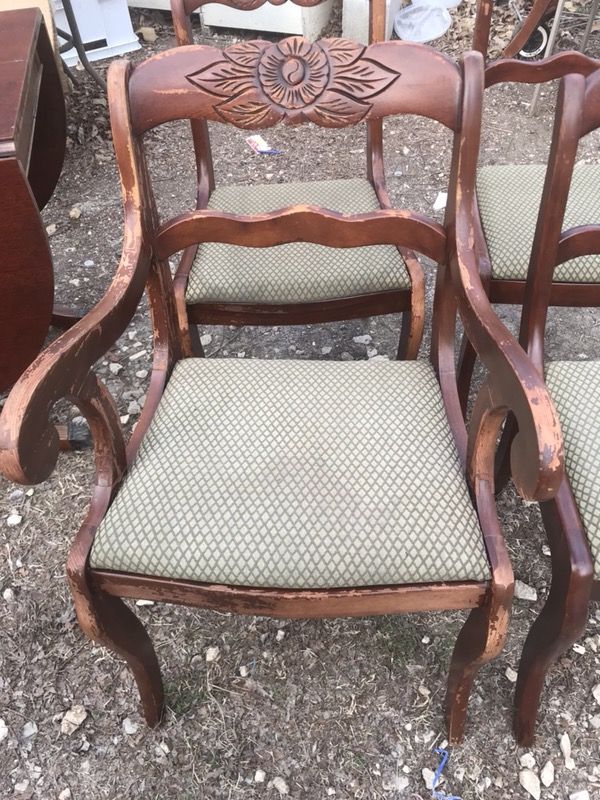 TELL CITY Mahogany Rose Back Duncan Phyfe Chair 4526 and table