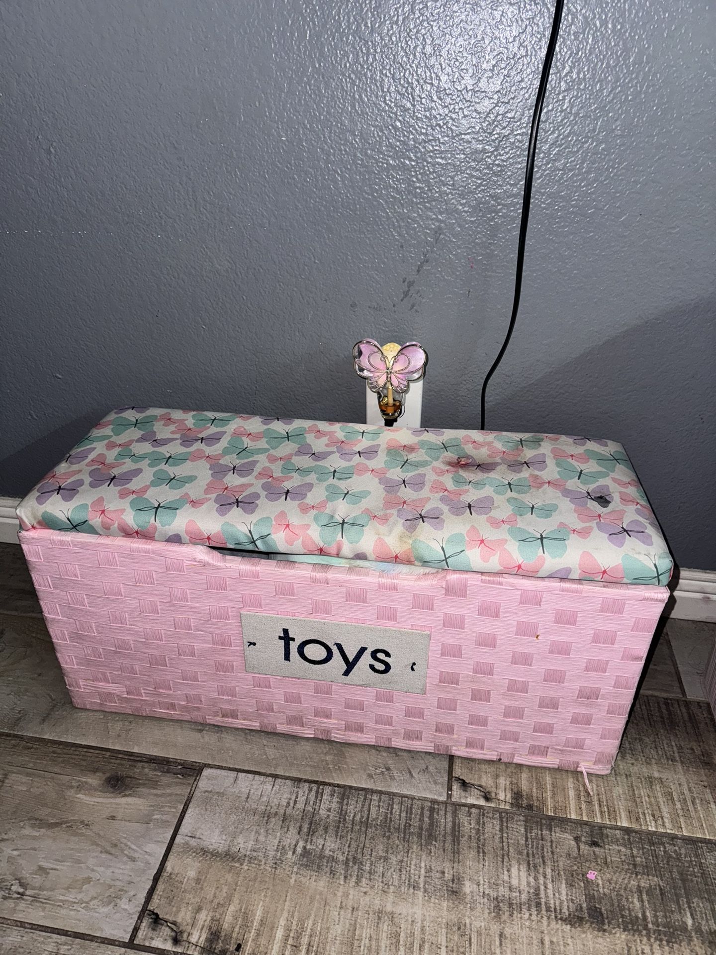 Pink Butterfly Toy Chest