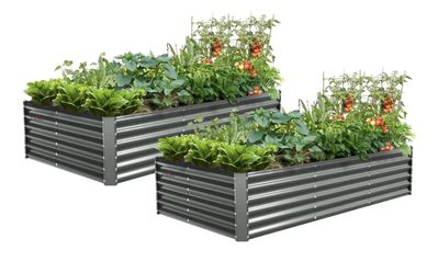Metal Raised Garden Beds Only 1 Silver