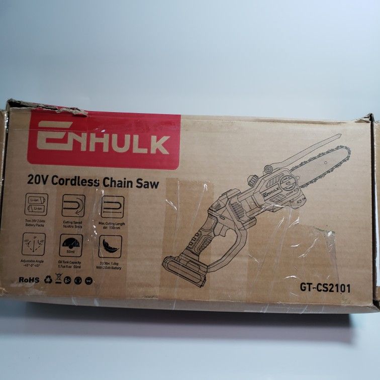 Enhulk Mini Chainsaw Cordless, 6 Inch Electric Compact Small Chain Saw with 20V