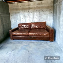RH 7’ Leather Maxwell Sofa