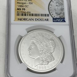 1886 Carson City by Fiji Morgan, Silver Dollar MS 70