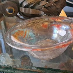 Vintage hand-blown glass bowl