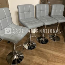 New 4 Gray Bar Stools 