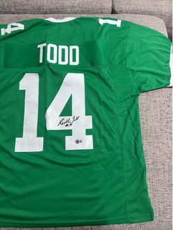 RICHARD TODD Signed Autograph Custom Jersey - BECKETT COA- New York Jets