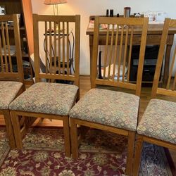 Genuine Bassett Red Oak Mission Style Dining Chairs