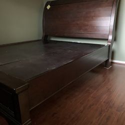 King Sleigh Bed Frame Solid Spruce Wood