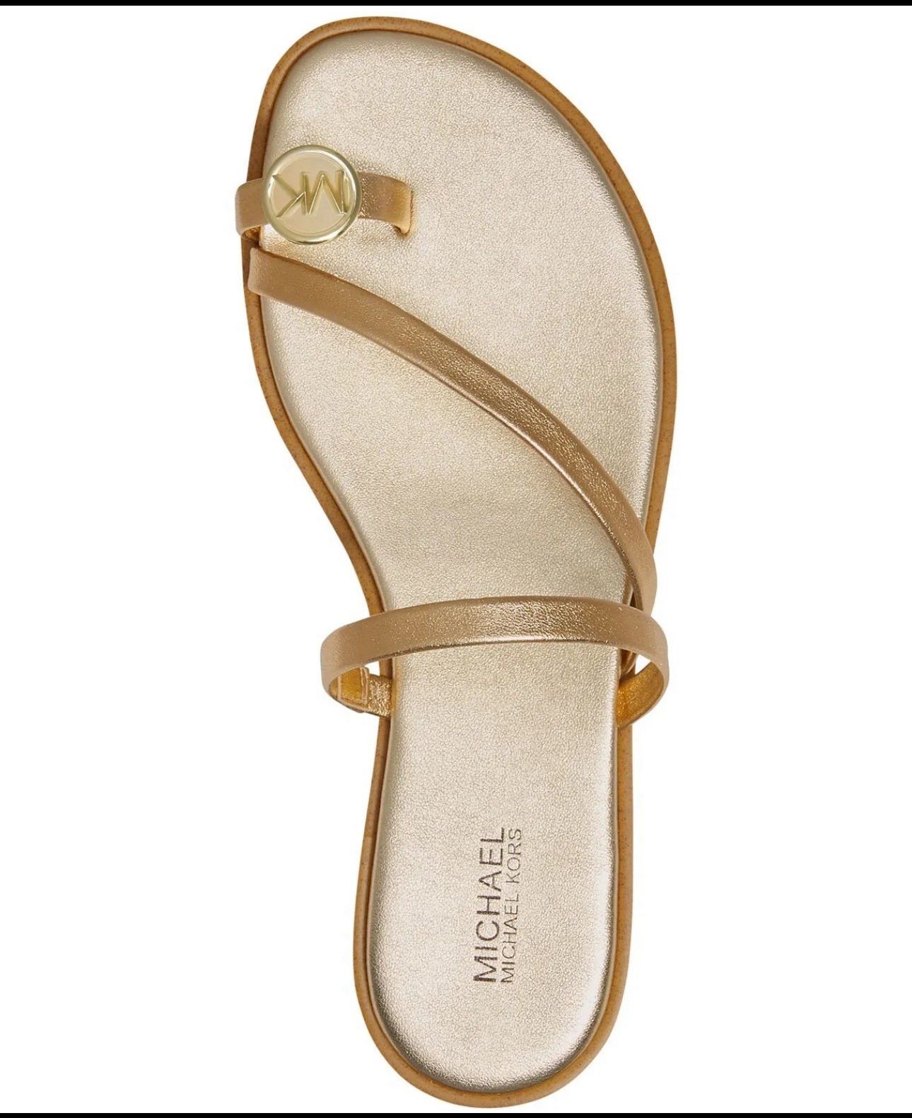 Michael KORS LETTY ICONIC MK LOGO TOE RING SEXY POOL SLIDES SANDALS