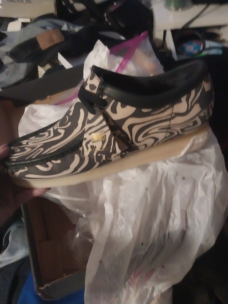 Clarks x Wu Wear Wallabee Low Blue & Cream Wu-Tang Rare 2019 (contact info removed)7 Mens sz 11 BRAND NEW IN BOX