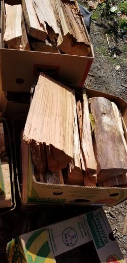 Boxes of dry-seasoned firewood (Ask about delivery)