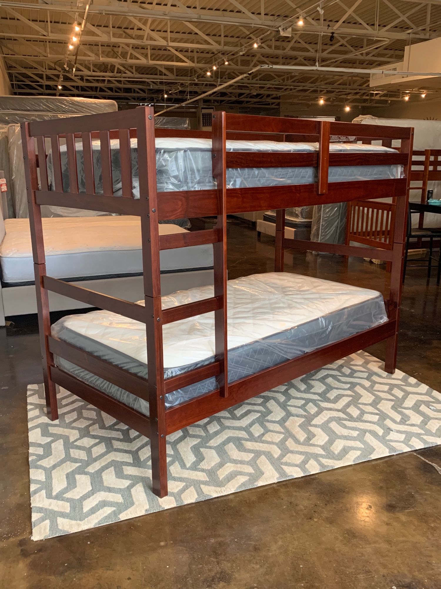 Twin Over Twin Bunk Bed Plus Mattress (Free Delivery )