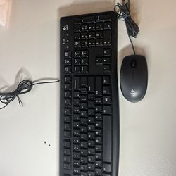 Logitech Wired Keyboard And Mouse Computer Pc Desktop