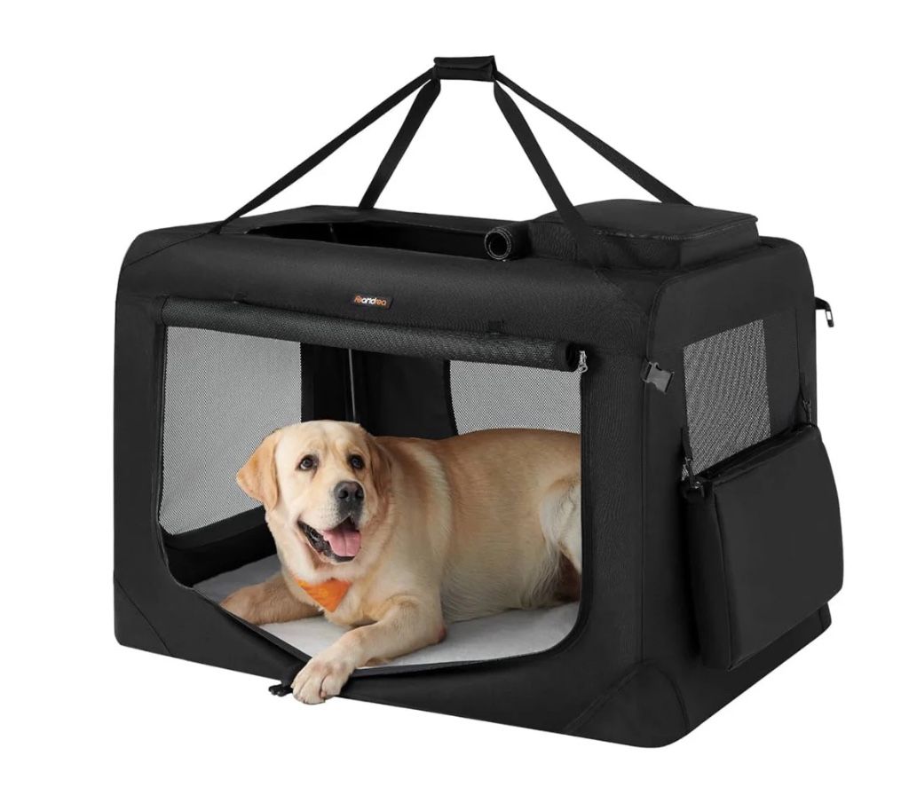 Feandrea 48 Inches Collapsible Soft Dog Crate Portable Travel Dog Crate - Black