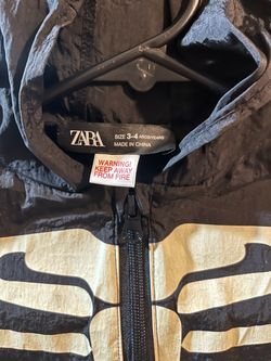 Zara Kids Skeleton Zip-Up Jacket Size 3-4