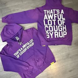 Awful Lot Of Cough Syrup Purple Zip Up