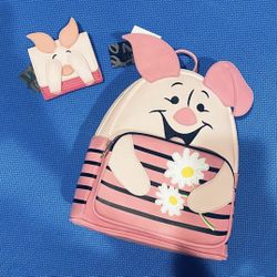 Loungefly Disney Winnie The Pooh Piglet Mini Backpack And Matching Wallet - NWTs 