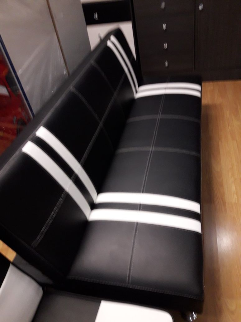 Luxurious black and white sofa futon