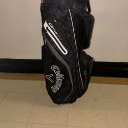 This is a Callaway ORG 14 Cart Bag. It is a popular golf bag known for its organization and storage features.  It features a 14-way top with full-leng