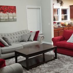 2 Sitter Red Accent Chair