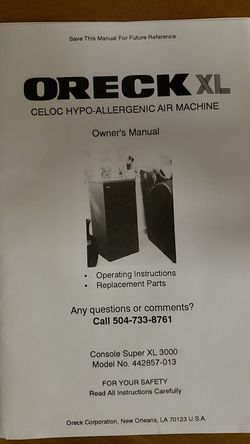 Oreck Hypo Allergenic air machine new in box