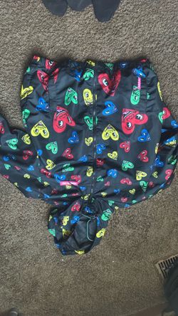 Members Only Windbreaker Jacket Colorful Heart Print