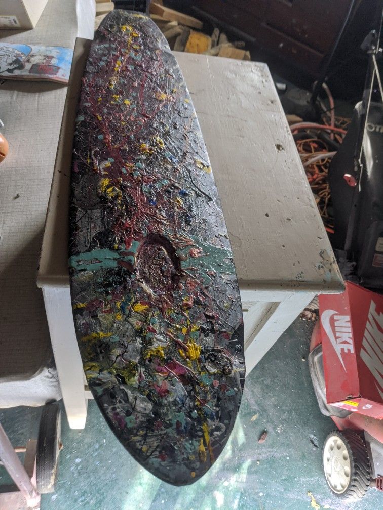 Drip Arts On Longboard Skateboard (Sector Nine)