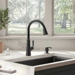 KITCHEN FAUCET - KOHLER R26281-SD-BL Maxton Touchless Pull-Down Kitchen Faucet with soap/Lotion Dispenser, Matte Black