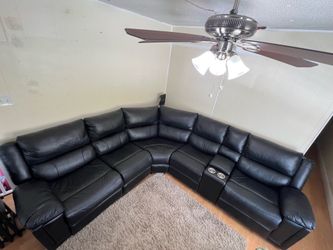 Black Sectional with 3 recliner chairs