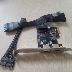 USB 3.0 PCI-e  Card with 19/20 Pin USB 3.0  &  HD Audio Splitter